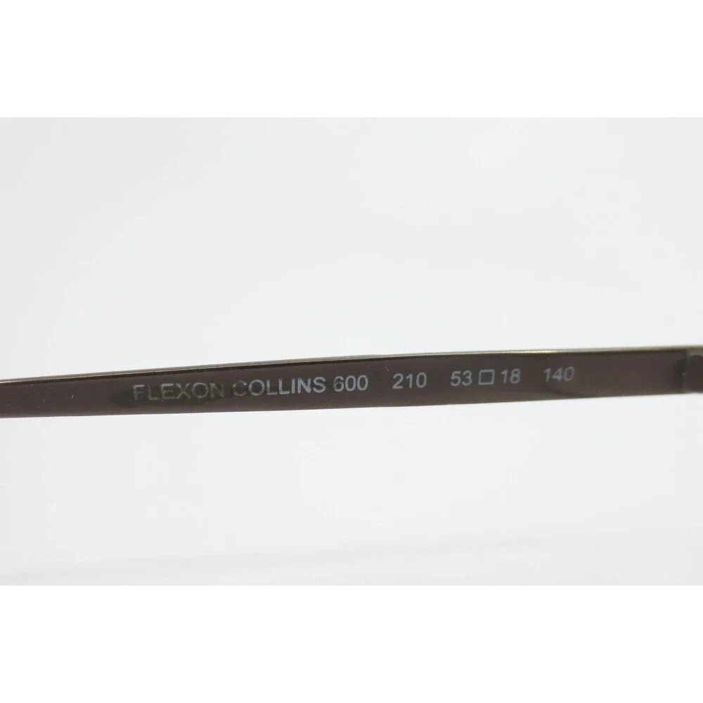 Flexon Collins 600 210 Brown Rectangular Eyeglass Frames 53-18-140 Mens Womens